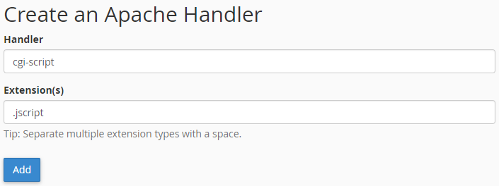 Create an Apache Handler